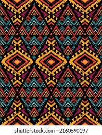 Patrón africano, patrón americano bordado popular, étnico abstracto.Patrón geométrico sin foco en tribal y.azteca de arte geométrico adorno estampado.alfombra, papel pintado, ropa, envoltura,tela,cubierta,textil