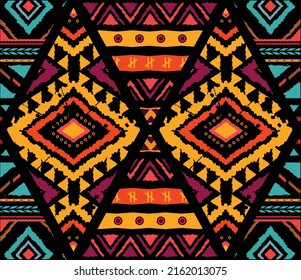 African pattern ,American pattern Folk embroidery, ethnic abstract .Seamless geometric pattern in tribal, and.Aztec geometric art ornament print.carpet,wallpaper,clothing,wrapping,fabric,cover,textile