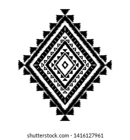 African pattern logo element vector template. Peru ikat traditional ethnic embroidery print. Tribe design for coffee label, badge, safari poster, gypsy clothing tag.