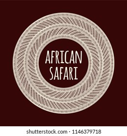 African pattern logo vector template. Tribal maori art and traditional aboriginal polynesian print. Ethnic aztec design for branding, frame badge, apparel print, sticker, tags or labels.