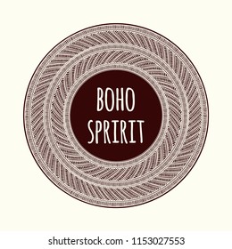 African pattern logo vector template. Tribal maori art and traditional aboriginal polynesian print. Navajo design for safari poster, boho coffee label, ethnic badge, gypsy clothing.