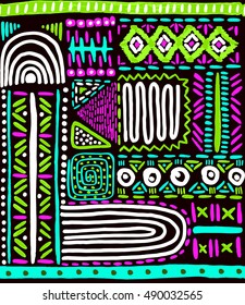 African pattern, Mexican, folk pattern, seamless geometric pattern in aztec style. Tribal ethnic vector texture. Figure tribal embroidery. 