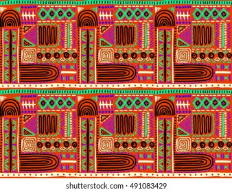 African pattern, Mexican, folk pattern, seamless geometric pattern in aztec style. Tribal ethnic vector texture. Figure tribal embroidery.