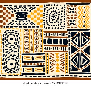 African pattern, Mexican, folk pattern, seamless geometric pattern in aztec style. Tribal ethnic vector texture. Figure tribal embroidery.