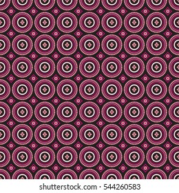 African pattern pink and black circles