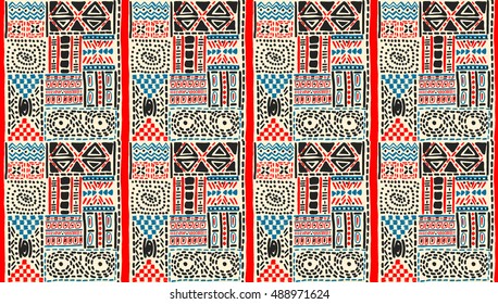 African pattern, seamless geometric pattern in aztec style. Tribal ethnic vector texture. Figure tribal embroidery. Indian, Mexican, folk pattern.