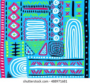 African pattern, seamless geometric pattern in aztec style. Tribal ethnic vector texture. Figure tribal embroidery. Indian, Mexican, folk pattern.
