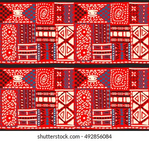 African pattern, seamless geometric pattern in aztec style. Tribal ethnic vector texture. Figure tribal embroidery. Indian, Mexican, folk pattern.