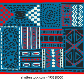 African pattern, seamless geometric pattern in aztec style. Tribal ethnic vector texture. Figure tribal embroidery. Indian, Mexican, folk pattern.