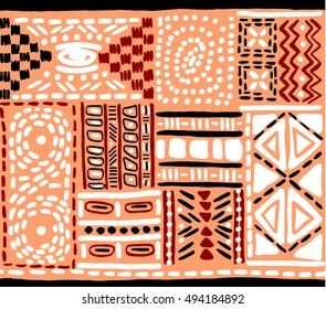 African pattern, seamless geometric pattern in aztec style. Tribal ethnic vector texture. Figure tribal embroidery. Indian, Mexican, folk