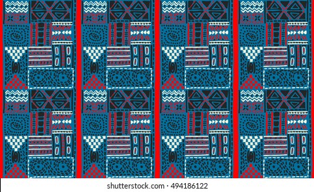 African pattern, seamless geometric pattern in aztec style. Tribal ethnic vector texture. Figure tribal embroidery. Indian, Mexican, folk 