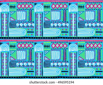 African pattern, seamless geometric pattern in aztec style. Tribal ethnic vector texture. Figure tribal embroidery. Indian, Mexican, folk pattern.