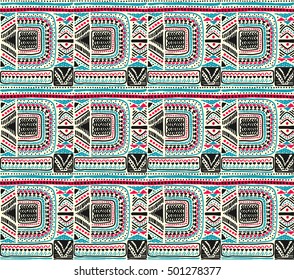 African pattern, seamless geometric pattern in aztec style. Tribal ethnic vector texture. Figure tribal embroidery. Indian, Mexican, folk pattern.