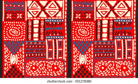 African pattern, seamless geometric pattern in aztec style. Tribal ethnic vector texture. Figure tribal embroidery. Indian, Mexican, folk pattern.