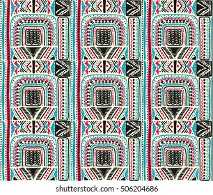 African pattern, seamless geometric pattern in aztec style. Tribal ethnic vector texture. Figure tribal embroidery. Indian, Mexican, folk pattern.
