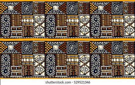 African Pattern, Seamless Geometric Pattern In Aztec Style. Tribal Ethnic Vector Texture. Figure Tribal Embroidery. Indian, Mexican, Folk Pattern.