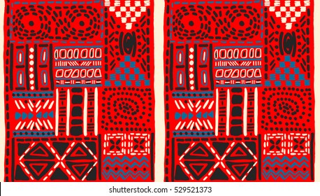 African pattern, seamless geometric pattern in aztec style. Tribal ethnic vector texture. Figure tribal embroidery. Indian, Mexican, folk pattern.