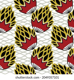 African pattern, seamless vector pattern for traditional kanga clothes