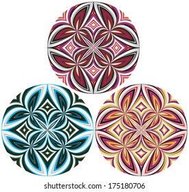 African Pattern Set. Trendy ethnic textile design in vivid and lucid colors 