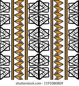 African pattern vector with hand drawn tribal ethnic drawing. Seamless design illustration for fashion textile ready for print