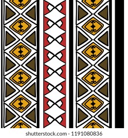 African pattern vector with hand drawn tribal ethnic drawing. Seamless design illustration for fashion textile ready for print