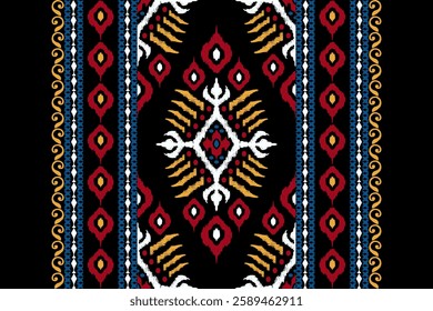 African pattern,African floral pattern,vector illustration,abstract background,Ikat floral pattern,Aztec style,hand drawn.design for texture,fabric,clothing,decoration,print,scarf,fashion design,rug.