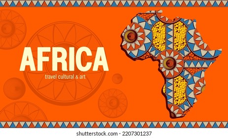 african patterned map illustration travel cultural, art, wallpaper template, banner website design, tribal pattern traditional concept composition 3840 x 2160 monitor size