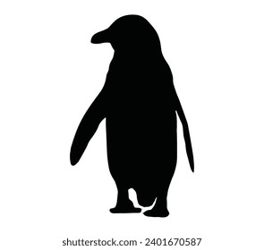 African Penguin Silhouette Vector Style.