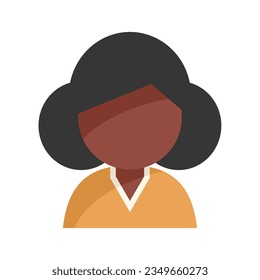 Icono de los africanos vector plano. Oficina de trabajo. La mente etnia aislada
