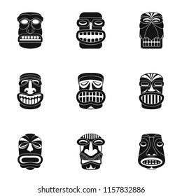 African people icons set. Simple set of 9 african people vector icons for web isolated on white background