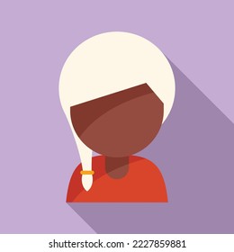 African person icon flat vector. Work happy. Africa adult