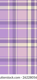 African plaid fabric texture, menu check seamless pattern. Christmas textile background vector tartan in light and violet colors palette.