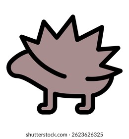 African porcupine icon. Outline african porcupine vector icon color flat isolated
