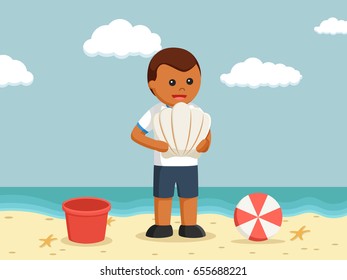 african pose at beach