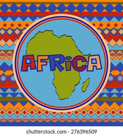 African postcard with a map
