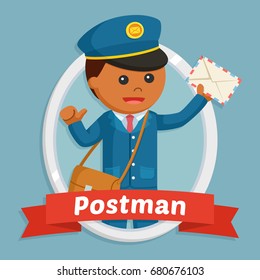 african postman in emblem