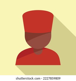 African priest icon flat vector. Africa people. Inspiration tribal
