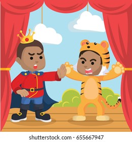 african prince surprised by african boy tiger
