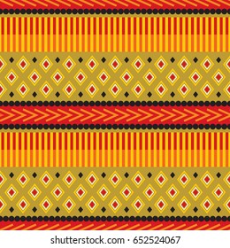 African Print Design in red, orange, black and gold