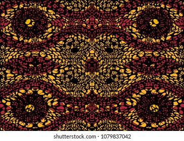 African Print fabric, Ethnic handmade ornament for your design, Ethnic and tribal motifs geometric elements. Vector texture, afro textile Ankara fashion style. Pareo wrap dress, batik, african carpet 