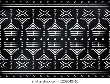 African Print fabric, Ethnic handmade ornament for your design, tribal pattern motifs geometric elements. Vector texture, afro textile Ankara fashion style. Pareo wrap dress, carpet batik Malian 