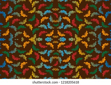 African Print fabric, Ethnic handmade ornament for your design, tribal pattern motifs floral elements. Vector texture, afro textile Ankara fashion style. Pareo wrap dress, carpet batik Wedding Flowers