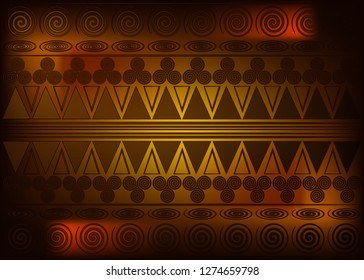 African Print fabric, Ethnic handmade ornament for your design, Ethnic and tribal motifs geometric elements. Vector texture, afro textile Ankara fashion style. Pareo wrap dress, golden batik style 