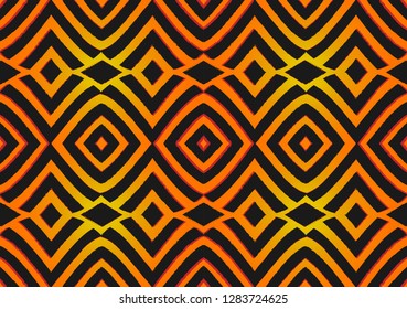African Print fabric, Ethnic handmade ornament for your design, tribal pattern motifs geometric elements. Vector texture, afro textile Ankara fashion style. Pareo wrap dress, carpet batik from Mali