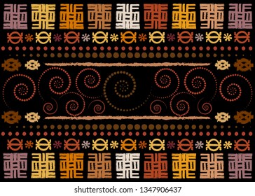 African Print fabric, Ethnic handmade ornament for your design, Ethnic and tribal motifs geometric elements. Vector texture, afro textile Ankara fashion style. Pareo wrap dress, batik style