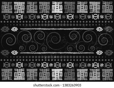 African Print fabric, Ethnic handmade ornament for your design, Ethnic and tribal motifs geometric elements. Vector texture, afro textile Ankara fashion style. Pareo wrap dress, batik style