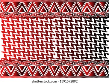 African Print fabric, Ethnic handmade ornament for your design, tribal pattern motifs geometric elements. Vector texture, afro textile Ankara fashion style. Pareo wrap dress, carpet batik from Mali
