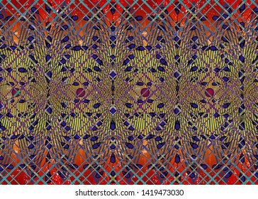 African Print fabric, Ethnic handmade ornament for your design, Ethnic and tribal motifs geometric elements. Vector seamless texture, afro textile Ankara fashion style. Pareo wrap dress, batik carpet