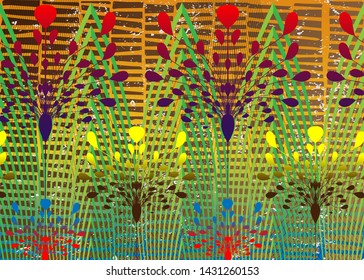 African Print fabric, Ethnic handmade ornament for your design, Ethnic and tribal motifs geometric elements. Vector seamless texture, afro textile Ankara fashion style. Pareo wrap dress, batik carpet 