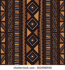 afrikanische Druckstoffe. Vektornahtloses Stammmuster. Traditionelle Ethnische Handgezeichnete Ornamente für Ihr Design, Teppich, Rug, Pareo, Wrap 